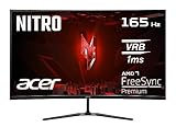 Acer Nitro ED320QRS3 Gaming Monitor 31,5 Zoll (80 cm Bildschirm) Full HD, 165Hz, 5ms (GTG), 2xHDMI 2.0, DP 1.4, Curved, DP/HDMI FreeSync Premium, Schwarz