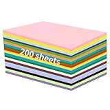 CRESZZLE 200 Blätter Tonpapier Bunt, A4 Malpapier Kinder beidseitig (70gsm), 20 Farben Bastelpapier Bunt, 297mm x 210mm Zum Zeichnen, Drucken, Origami geeignet für Erwachsene und Kinder