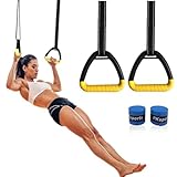 KJUUQBZL Turnringe mit verstellbaren Riemen for Erwachsene und Kinder, Ganzkörper-Krafttraining, Klimmzüge, Trainingstraining(2m-Folded Length)