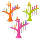 SOLUSTRE 3 Sätze Wiederverwendbare Dessertgabeln in Vogel Form Leichte Kunststoff für Fingerfood Partydekoration für Sommerfeste Hochzeiten und Hawaii Mottopartys