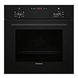 Siemens HB013FBB1, iQ100, Einbau-Backofen, LED-Display und Elektronikuhr, 3D Heißluft, Schnellaufheizung, Kindersicherung, 60 x 60 cm, Edelstahl, Schwarz
