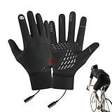 Beheizte Handschuhe Für Frauen - Wärmende Handschuhe,USB-Aufladbar Winddicht Rutschfest Touchscreen-Fähig Wasserdicht Mit Zugband Fäustlinge | Für Herren Damen Autofahren Wandern Kaltes Wetter Radfahr