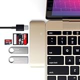 Satechi Typ C USB 3.0 3-in-1 Combo-Hub mit USB-C Pass-Through-Charging aus Aluminium kompatibel mit 2015/2016/2017/2018 MacBook 12-Zoll (Gold)