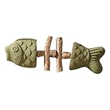 Beißspielzeug für Kätzchen – Fischgräten-Beißring | Interaktives Katzenkauspielzeug, niedlicher hölzerner Beißring für drinnen und draußen, zum Spielen gegen Langeweile