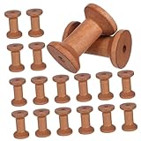 iplusmile 20 Stück Teiliges Holzspulen zum Nähen Leere Fadenspulen aus Naturholz Kompakte Garnspulen für Nähzubehör und Bastelarbeiten Hellbraun Vielseitig Einsetzbar zur Garn und
