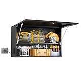 TIMELESS PIECES Werkzeugschrank Hängeschrank,Werkstattschrank Metall Wandschrank mit Abschließbaren & Verstellbarem Regal Wandregal für Garage, Werkstatt, Badezimmer, Küche 50x80x32cm(Schwarz)