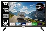 REFLEXION LED24IBT Smart LED Fernseher, LG webOSHub, 60 cm / 24 Zoll, Wohnwagen/Wohnmobil/Camping/Caravan/Boot/LKW TV, 12/230 Volt, Full HD, Triple Tuner, DVB-T2HD, DVB-S2, DVB-C, Bluetooth, WLAN