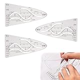 3 Stück Parabelschablone Mathe,Schablone Einheitsparabel,366 Acr Parabelschablone,Parabel Mit Sinus/Kosinus,Parabel Schablone,Kurvenschablone Parabelschablone Für Hilfsmittel Für Studium Und Beruf