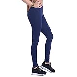 Dreamskull Leggings Jeggings Treggings Bleistifthose Stretchhose Damen Mädchen Hose Lang High Waist Skinny Slim Fit Schwarz Yoga Joggingshose Stretch Workout Fitness, Knallblau, L