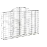 Gabionen mit Hochbogen 2 STK. 200x30x120/140cm - Verzinktes Eisen für Gartenpflege, Langlebig & Wetterfest - Ideale Lösung für Gartengestaltung