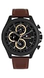 Tommy Hilfiger Multi Zifferblatt Quarz Uhr für Herren mit Braunes Lederarmband - 1792164