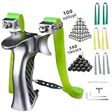 NWIWI Zwille Steinschleuder Profi Für Jagd Slingshot Aluminiumgriff Sport Outdoor Professionelle Schleuder Set mit 6 Ersatzgummi+300 Tonkugeln+100 Stahlkugeln+Schleuder Montageanleitung