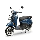 Motorroller Retro Roller Luna Ozeanblau 50ccm 45 kmh Moped Scooter Euro 5