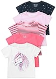 Mädchen T-Shirt 5erPack (Pferd, 128-134)
