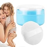 Körperpulverbehälter, Talkumpulver -Puffbox mit Applikator, tragbarer Staubspeicher für Talkum, Bad und locker