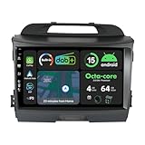 KECONSING [4G+64G] IPS 9' Android 15 Autoradio Für Kia Sportage 2010-2016 mit navi Octa Core-[Eingebauter DAB+/CarPlay/Android Auto/DSP/GPS/Bluetooth 5.0/WLAN/USB
