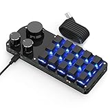 BRIMFORD Mechanische Makro-Tastatur,Kabellose Programmierbare 2.4G-Custom-Gaming-Tastatur mit Hot-Swap-Unterstützung,Mit RGB-Beleuchtungsdock,Mit 2.4G-Empfänger (Schwarz, 15 Tasten/3 Knöpfe)