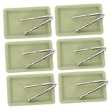 minkissy 6 Sätze Miniatur Backbleche und Zangen Puppenhaus Küchenmöbel Realistische DIY Dekoration Zubehör für Puppenhaus Küche