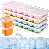 Eiswürfelform, Eiswürfelschalen, Eiswürfelbehälter, 6PCS Ice Cube Tray Eiswürfel Leicht Lösen Silikon Einfach zu Lösende Eisformen Platzsparend und Stapelbar für Gefrierschrank Babybrei Whisky
