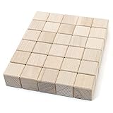 HolzFee Holzwürfel Set 30 Stück Qualität Buchenholz Holzbausteine groß massiv 40 x 40 x 40 mm