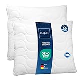 LILENO HOME Kopfkissen 80x80 [2er Set] - perfekt für Bettdecke 135x200 cm - Bettkissen, Kochfest bis 95°C u. antibakterieller Ausrüstung - Allergiker Kissen als Pillow