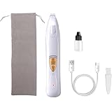 Homirty Pfotentrimmer für Hunde mit LED-Licht, Wiederaufladbar Schermaschine für Hund und Katze, Hundeschermaschine mit Kordelzug Tasche, Haustier Rasierer Pfotentrimmer für Pfoten Augen Ohren, Weiß