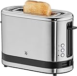 WMF Küchenminis 1-Scheiben Toaster Langschlitz XXl-Toast, Mini Toaster mit Brötchenaufsatz 7 Bräunungsstufen Überhitzungsschutz 600W Edelstahl matt