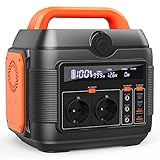 Tragbare Powerstation 600W, SANFOU 576Wh Generatoren Lithium Akku, 230V/600W (Peak 1200W), Mobiler Stromspeicher mit AC/USB Ausgabe, Stromgenerator für Reise/Camping/Outdoors/Emergency