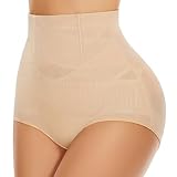 YADIFEN Damen Shapewear Unterhose Bauchweg Figurenformend Miederpants Hoher Taille Unterwäsche Figurformender Miederslip Bequem und Atmungsaktiv Shaper für Frauen,Beige,XXL