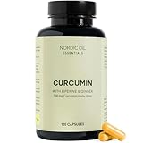 Kurkuma Kapseln | Hochdosiert mit 700 mg Curcumin je Tagesdosis aus Kurkuma Pulver Extrakt | 120 vegane Curcuma Kapseln | Mit Piperin & Ingwer | Nordic Oil