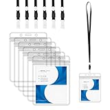 A6 Ausweishalter, 6 Stück 11x16cm Wasserdicht Ausweishüllen mit Schlüsselband, Transparenter PVC ID Kartenhülle Vertikal mit Lanyards ausweishülle für Studenten Mitarbeiter und Veranstaltungen