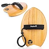 Woodsandwaves Handboard - Das 1. Surfbrett to Go | Neuartiges Hand - Surfboard aus bruchfestem Hartholz (inkl. Tasche) | Bodyboard - Surf Trend aus Australien für Anfänger und Profis