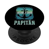 Papitän Kapitän Anker Papa Vatertag Geburtstag Weihnachten PopSockets mit austauschbarem PopGrip