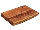 Zassenhaus Schneidebrett aus Akazienholz | Hackblock Massiv | Holzschneidebrett für Fleisch | nachhaltig angebautes Hartholz | Küchenbrett | 41×30×5 cm, Braun
