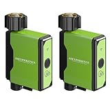ZIGBEE 2er-Set Garten-Bewässerungstimer mit Wasserzähler – App-gesteuert, 10 programmierbare Pläne, ideal für Smart Garden