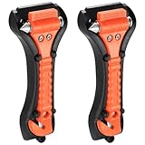 But Oswetf 2 Stück Notfallhammer Auto Nothammer Auto, mit Gurtschneider Notfallhammer, Sicherheitshammer, Auto Sicherheits Hammer, Auto fensterbrecher für Pkw Bus LKW Autozubehör (rot)