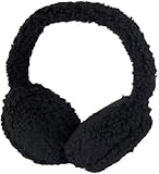 styleBREAKER Damen Ohrschützer aus zotteligem Teddyplüsch - Stylische und warme Earmuffs für kalte Tage 04026071, Farbe:Schwarz