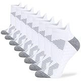 WeciBor Sneaker Socken Damen Kurz Anti-Blasen Laufsocken Tennissocken Baumwolle Wandersocken, 4 Paar Weiß,Größe 35-38