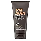 Piz Buin Tan & Protect, Sonnencreme mit Bräunungsbeschleuniger, LSF 30, wasserfest und nicht fettend, 150ml