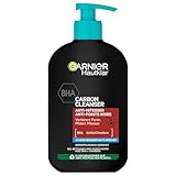 Garnier Hautklar Waschgel, BHA Carbon Cleanser mit Kohle, Anti-Mitesser & Anti-Pickel Waschgel und Gesichtsreiniger, 250 ml