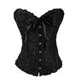 XDGBGFN Damen Korsett Bauchweg Corsage Korsett Karneval Kostüme Gothic Vintage Corsette Push-Up Vollbrust Korsett Schnüren Corsage (DE/NL/SE/PL, Alphanumerisch, M, Regular, Regular, Schwarz)