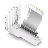 EZDIY-FAB Vertikale GPU-Halterung mit High-Speed PCIE 4.0 Riser Kabel,Shield Series,115mm/4.52in Flexible Verlängerung, 90 Grad Stecker,nur Kompatibel zu Voll Geöffneten PCIe Slots-Weiß-YIHPI344-1