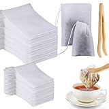 Svalor 200 Stück Teebeutel Leeres, Teefilterbeutel Einweg, Teefilter Papier mit Kordelzug, Tea Bags mit Teeclip, Teebeutel für Losen Tee Kaffee Gewürz Kräuterpulver (5 * 7cm, 7 * 9cm)