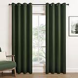 Topfinel Blickdichte Vorhänge Schlafzimmer Olivgrün Abdunkelnde Vorhänge mit ösen H240 x B140 cm Raumteiler Vorhang Grün Thermo Vorhänge Gegen Hitze Für Wohnzimmer Gardinen Blickdicht 2 Stück