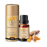 Ätherisches Öl 8 ml, rein und natürlich und 100% rein – ideal für Aromatherapie und Naturheilkunde – natürliches essbares Aroma – eine ausgezeichnete Gewürzessenz. Mit Drop Counter. (Kurkumaöl 8 ml)