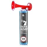 1x AAB Signal Horn, 106 dB(A) Bis Zu 320 Kurze Pieptöne Mit Nicht Brennbarem Gas, Tröten Fussball Fanartikel, Laut Air Horn, Druckluftfanfare, Tröte, Gashupe, Yacht, Auto, Drucklufttröte, Gashupen