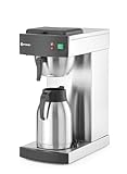 HENDI Filterkaffeemaschine, mit 2L-Thermoskanne und 100 Kaffeefilter, bis zu 15 Tassen, Heiztemperatur: bis zu 96°C, Kapazität: 2L, 230V/1400W, 215x410x(H)520mm, Edelstahl