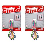 Simba 107302096 - Gummi Twist, Hüpfgummi, Regenbogenfarben, Länge 3 Meter, Gespannte Doppellänge 2,5 Meter, ab 5 Jahren (Packung mit 2)