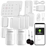 VisorTech Funkalarmanlagen: 12-teiliges WLAN-Alarmanlagen-Set mit 9 Sensoren, 2 RFID-Schlüssel,App (Alarmanlage mit Türsensor, Alarmanlagensets)