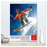 Snowboarden - coole Tage (hochwertiger Premium Wandkalender 2025 DIN A2 hoch), Kunstdruck in Hochglanz